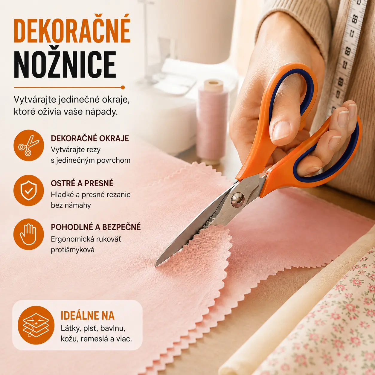 ✂️✂️ Profesionálne ružové nožnice - ostré, ružové nožnice na látky