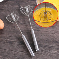 24€【 Conjunto de 3 piezas】Batidor de huevos semiautomático de acero inoxidable