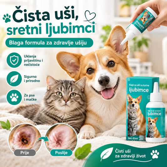 【Kupite 1, dobijte 1 gratis】 🐱🐶 Nježne kapi za čišćenje ušiju za kućne ljubimce – Recite zbogom bolestima uha