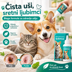 【Kupite 1, dobijte 1 gratis】 🐱🐶 Nježne kapi za čišćenje ušiju za kućne ljubimce – Recite zbogom bolestima uha