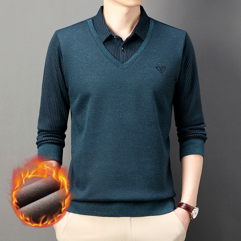 🔥🔥🔥【Especiales de otoño】【M-4XL】🔥Top cálido de dos piezas todo en uno de cachemira premium para hombre