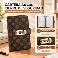 📓💰🔐Se utiliza una libreta protegida con contraseña para guardar cheques, dinero en efectivo, tarjetas bancarias y diversos comprobantes.