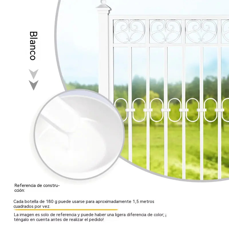 【Compra 1 y llévate 1 gratis】Pintura metálica a base de agua, pintura antioxidante, pintura para renovación de puertas y barandillas de hierro forjado con pincel incorporado.