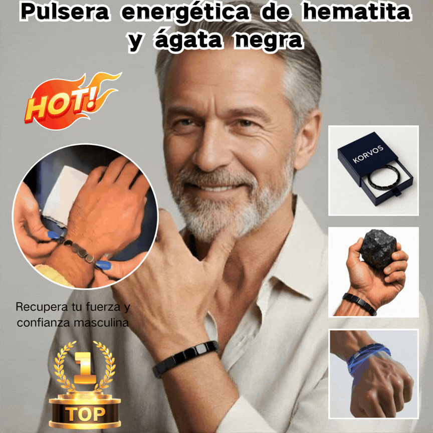 【Compra 1 y llévate 1 gratis】🔥Pulsera de energía de hematita y ónix negro｜Recupera tu fuerza y confianza masculina