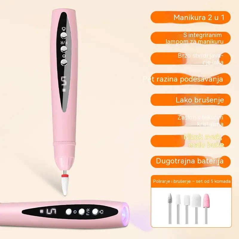 💅✨Prijenosna električna brusilica za nokte 2 u 1 s UV lampom