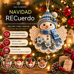❤️🎄Kit para hacer tú mismo un adorno navideño de ángel de ganchillo