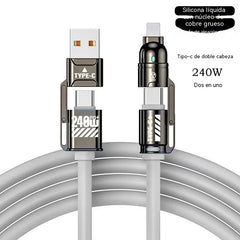 🔥Compre 1 y obtenga 1 gratis（2 piezas） 🔥Cable de carga rápida 4 en 1 de 240 W（2 metros de largo）⚡📱