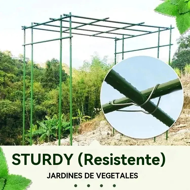 🔥【30 piezas por 25 euros】🌿 Clip Conector de Resorte para Tutores de Jardín | Fijación Cruzada para Tubos de Acero Recubierto | Soporte para Plantas Trepadoras 🔗