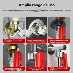 Llave ajustable para baño de aleación de aluminio multifuncional, llave para manguera de grifo y llave para fregadero.