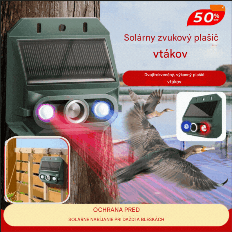 🔥【Oferta por tiempo limitado】🔥Repelente solar ultrasónico para animales para exteriores: puede ahuyentar pájaros y animales.