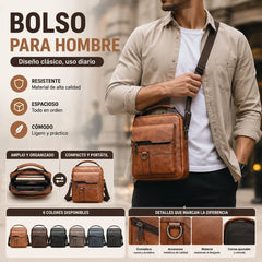 🏆👜 🏆👜 Nuevo bolso de hombro informal retro de piel de vaca de gran capacidad para hombre