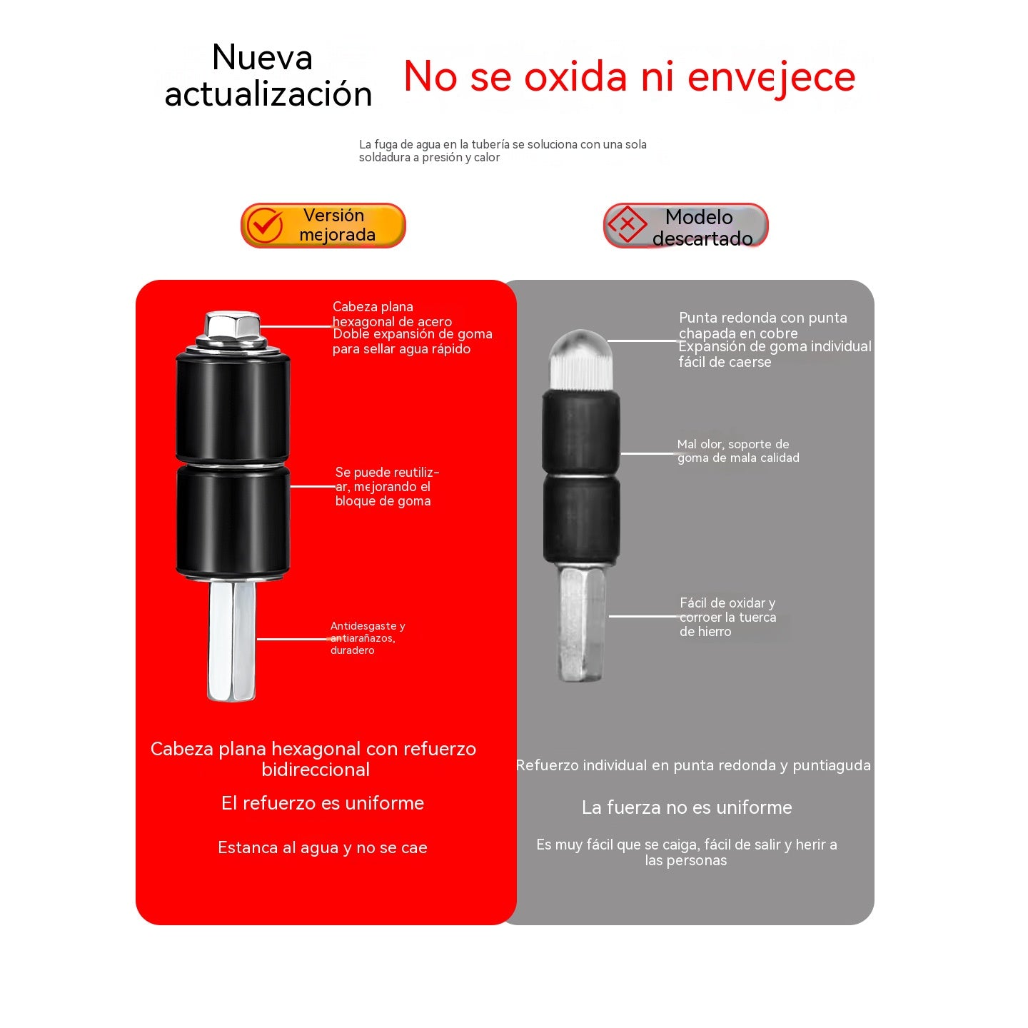 【3 tapones de agua + llave inglesa + herramienta de extracción】Dispositivo de cierre de agua para tuberías termofusibles