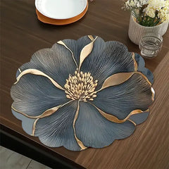 【10 piezas 】Mantel redondo gris con estampado floral, resistente al calor, ideal para la cocina, fiestas de cumpleaños y bodas.