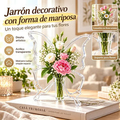 🦋 Jarrón de Mariposa Transparente para Hidroponía | Florero Creativo de Arte para Mesa | Decoración de Hogar y Salón ✨