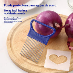 🧅【Compre 1 y obtenga 1 gratis】🍴 Tenedor Cortador Antideslizante de Acero Inoxidable – ¡Corta Fácil, Rápido y Sin Lágrimas!