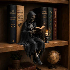 ✨Figura gótica de espíritu guardián de libros con capucha – Decoración de estantería de fantasía oscura
