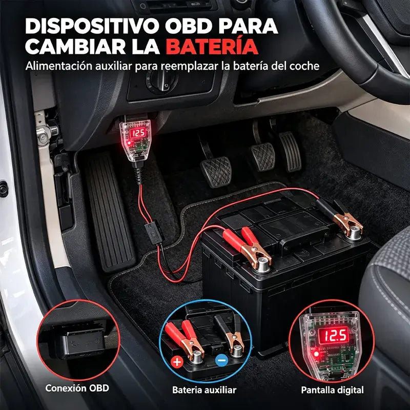 🔋🛠️ OBD Herramienta para Cambio de Batería de Coche | Detector de Fugas de Corriente con Pantalla Digital ⚡