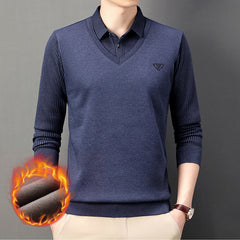 🔥🔥🔥【Especiales de otoño】【M-4XL】🔥Top cálido de dos piezas todo en uno de cachemira premium para hombre