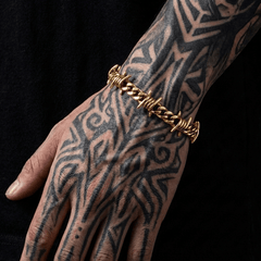 🔥【Compra 1 y llévate 1 gratis】🔥Pulsera cubana para hombre con diseño de espinas, estilo hip hop europeo y americano.