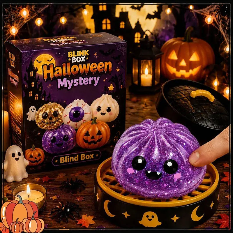 🎃【¡Compra 1 y llévate 1 gratis!】2 unidades a 25 euros💀 Baozi Fantasma Squishy Anti-Estrés – Juguete de Halloween para Apretar, Aliviar la Ansiedad y Relajarse 🧘