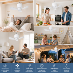 ⏰Oferta por tiempo limitado: ¡Ventilador de techo recargable con luz LED! 🌬️✨