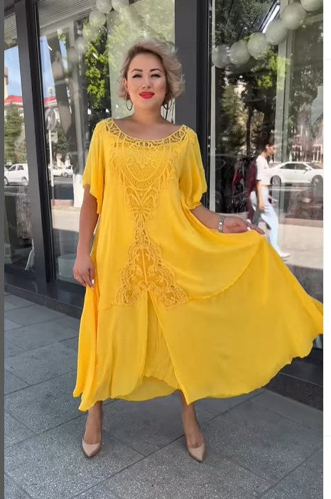 🔥【Compra 1 y llévate 1 gratis】❤️【S-5XL】Vestido nuevo, talla grande, cómodo y holgado🔥Excelente calidad👌Ajuste perfecto para todo tipo de cuerpo👌