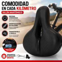 🚴Sillín universal de silicona engrosada para bicicletas, transpirable, amortiguador, impermeable y antideslizante, apto para todo tipo de bicicletas.