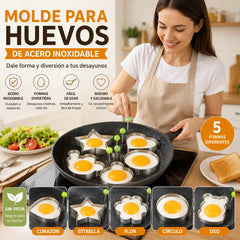 Juego de 5 piezas  🍳🍳🔥 Precio especial de gran venta - Molde para huevos de acero inoxidable