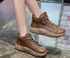【Nuevas llegadas para otoño e invierno】Botas altas tipo Martin de cuero de alta calidad