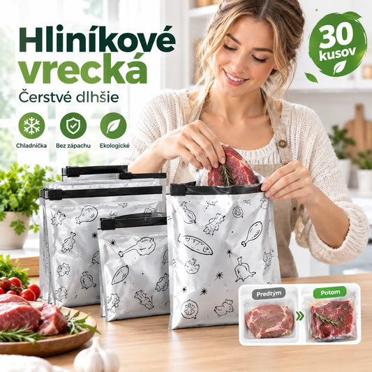 🔥【10 kicsi + 10 közepes + 10 nagy】 30 darab mindössze 22 euróért!🔥 Antibakteriális alumíniumfólia tasakok – rendkívül praktikusak, és frissen tartják az ételt. 💥