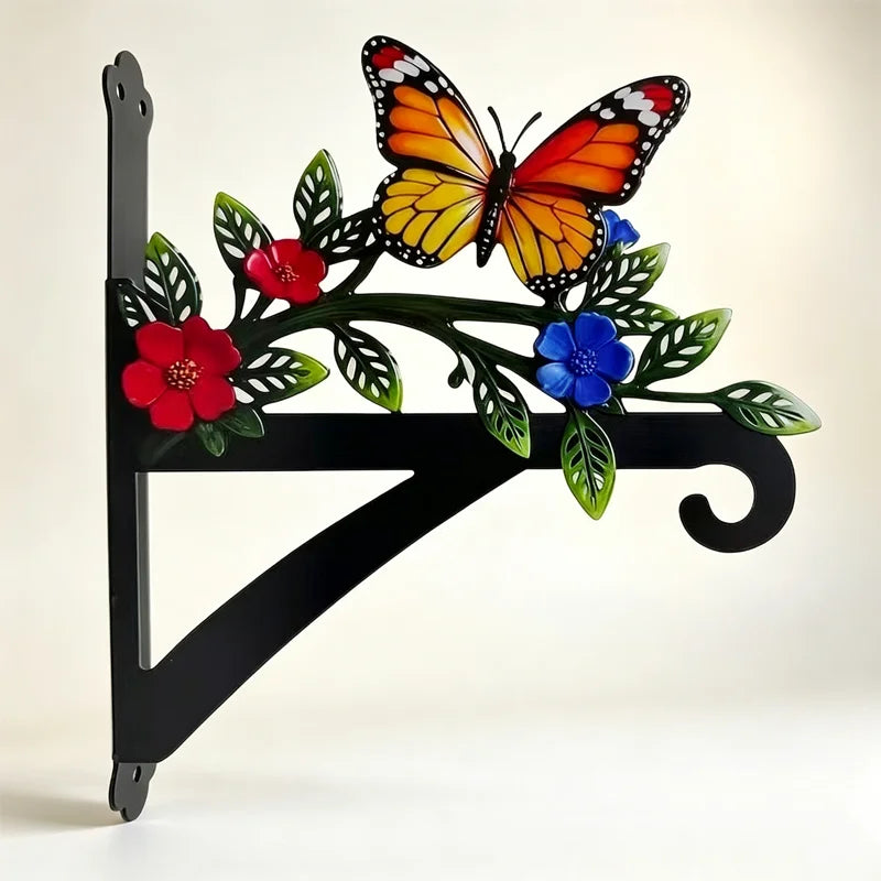 🐦【Decoración de jardín 2026】Soporte de pared de hierro forjado para macetas, gancho decorativo estilo retro con pájaros y flores para el jardín (6 diseños) ✨