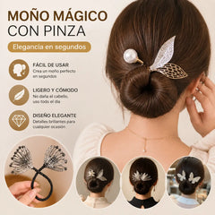 🔥【Compra uno y llévate otro gratis】🌸 Herramienta para moño con diseño de flores y mariposas – Varios estilos disponibles