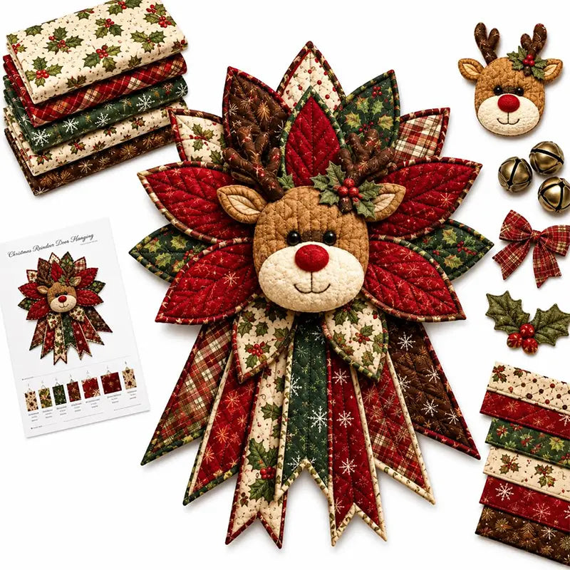 🎇🎄Set za šivanje prošivenih božićnih ukrasa za vrata (7 dizajna)