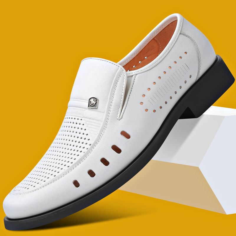 【38-44】Cómodos y transpirables zapatos de cuero casual de negocios para hombres hechos de cuero de alta calidad que no se arruga fácilmente.
