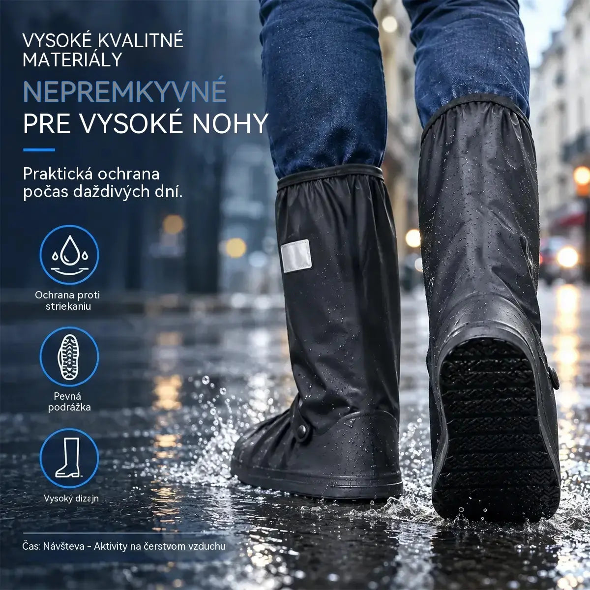 Najlepšia ochrana pred dažďom! Vysoké nepremokavé obaly na obuv (výška 40 cm)! Hrubá protisklzová podrážka · Odolné PVC · K dispozícii v čiernej a priehľadnej farbe!