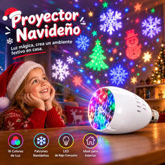 🎅Lámpara de proyección navideña giratoria E27 | 16 imágenes para fiestas✨