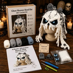✨🧶 Kit de Crochet DIY: Gorro con Capucha de Fantasía – Teje tu Estilo Mágico 🧝‍♀️✨