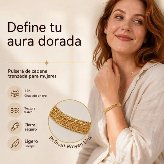 ✨ Most 50% kedvezménnyel! 💛 Széles, szőtt hálós karkötő: vastag szemek, elegáns és csillogó 🎀