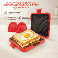🍕Bandeja de silicona para hornear sándwiches tostados en el microondas