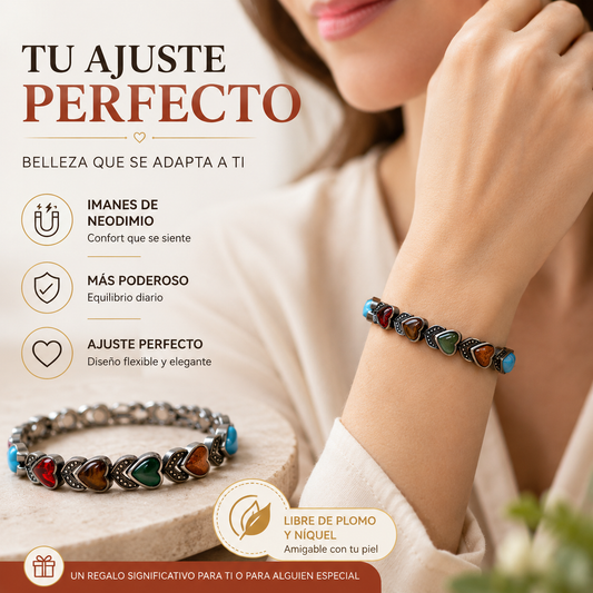 🌈Pulsera magnética Gauss colorida con forma de corazón