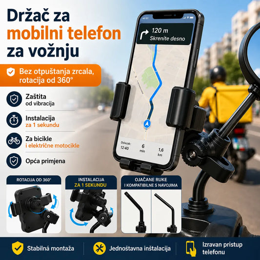 🚴 Držač za telefon za motocikl s sigurnim hvatištem