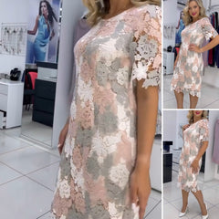 【S-5XL】Nuevo vestido de encaje con estampado floral, elegante y versátil para cualquier ocasión! 🌺