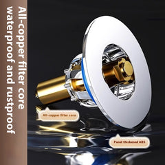 🏠🧰🔥【Compra 1 y llévate 2 gratis】Cubierta de sellado con núcleo de rebote antiolor para desagüe de piso de baño, tipo universal accionado con pie a presión.