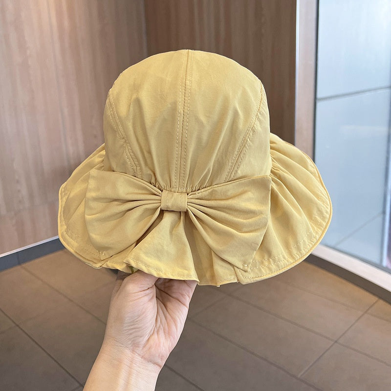 🎀☀️Sombrero de sol de ala ancha con lazo