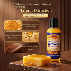🔥【Compra uno y llévate otro gratis】✨ Agente para pulir y cuidar la madera con cera de abeja (toalla de regalo), adecuado para el mantenimiento y cuidado de muebles de madera maciza.
