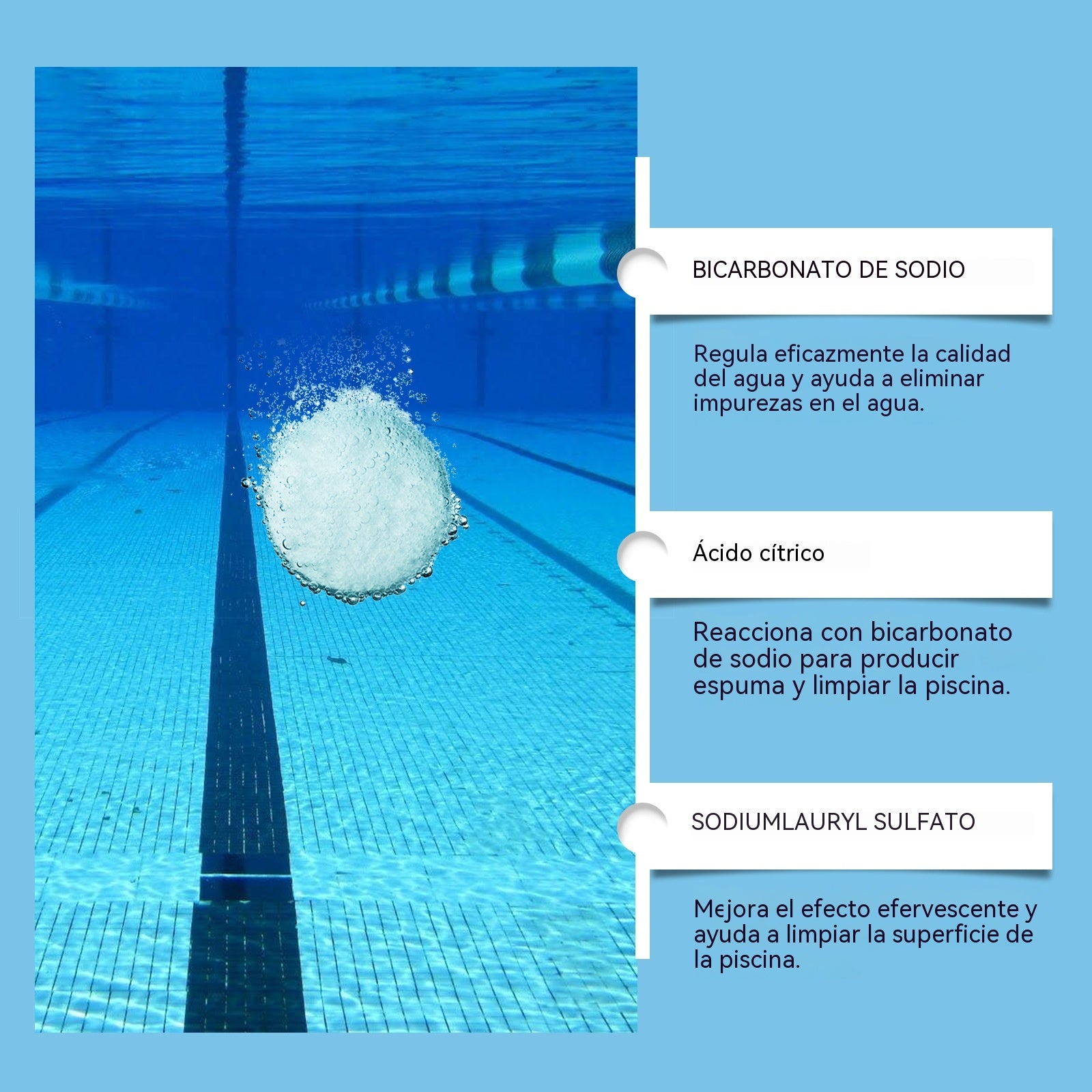 🔥【Compra 1, llévate 1 gratis】🏊‍♀️💧Pastillas limpiadoras para piscinas para un agua clara y transparente.