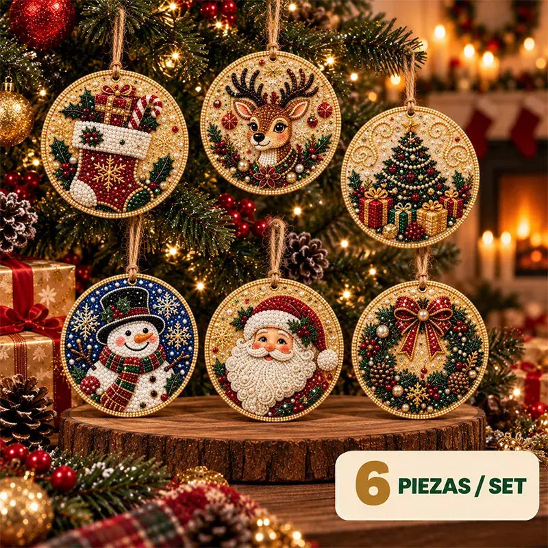 🎄✨ Kit 6 Adornos Navideños de Madera DIY – Para Pintar y Personalizar | Manualidades Navideñas en Familia 🖌️