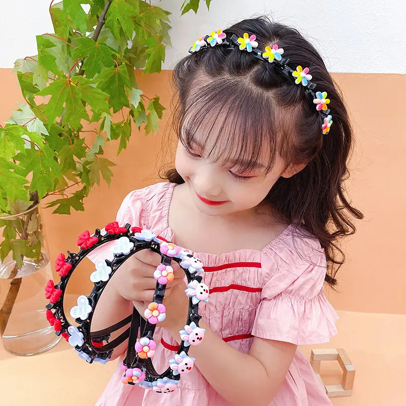 👑【5 piezas】Palitos, pinzas y cintas trenzadas para niñas