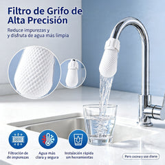 【200 bolsas filtrantes + 40 bridas】💧 Filtro de grifo anti‑salpicaduras engrosado – Filtra eficazmente óxido, sedimentos e impurezas – Adecuado para agua del grifo, de manantial y subterránea 🚿✨