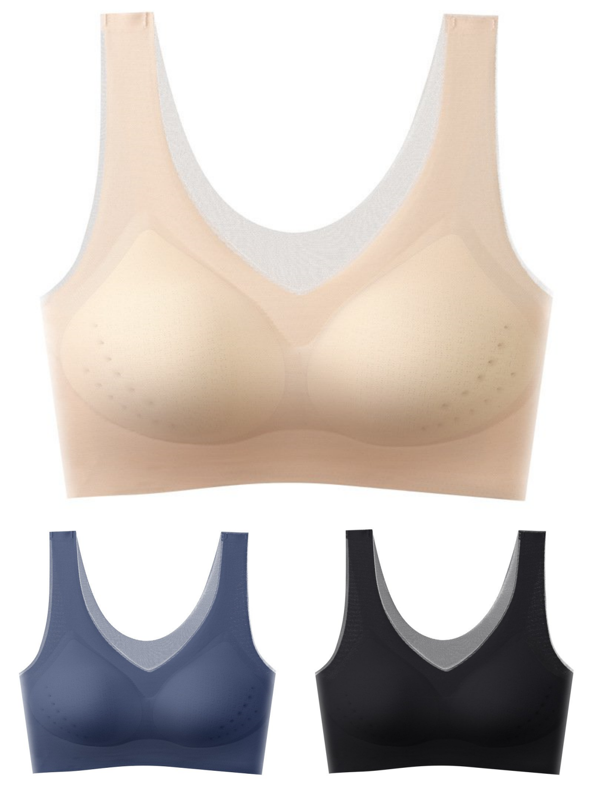 【50%OFF】🌸【40-120 kg】2026, sujetador push-up de seda helada sin costuras